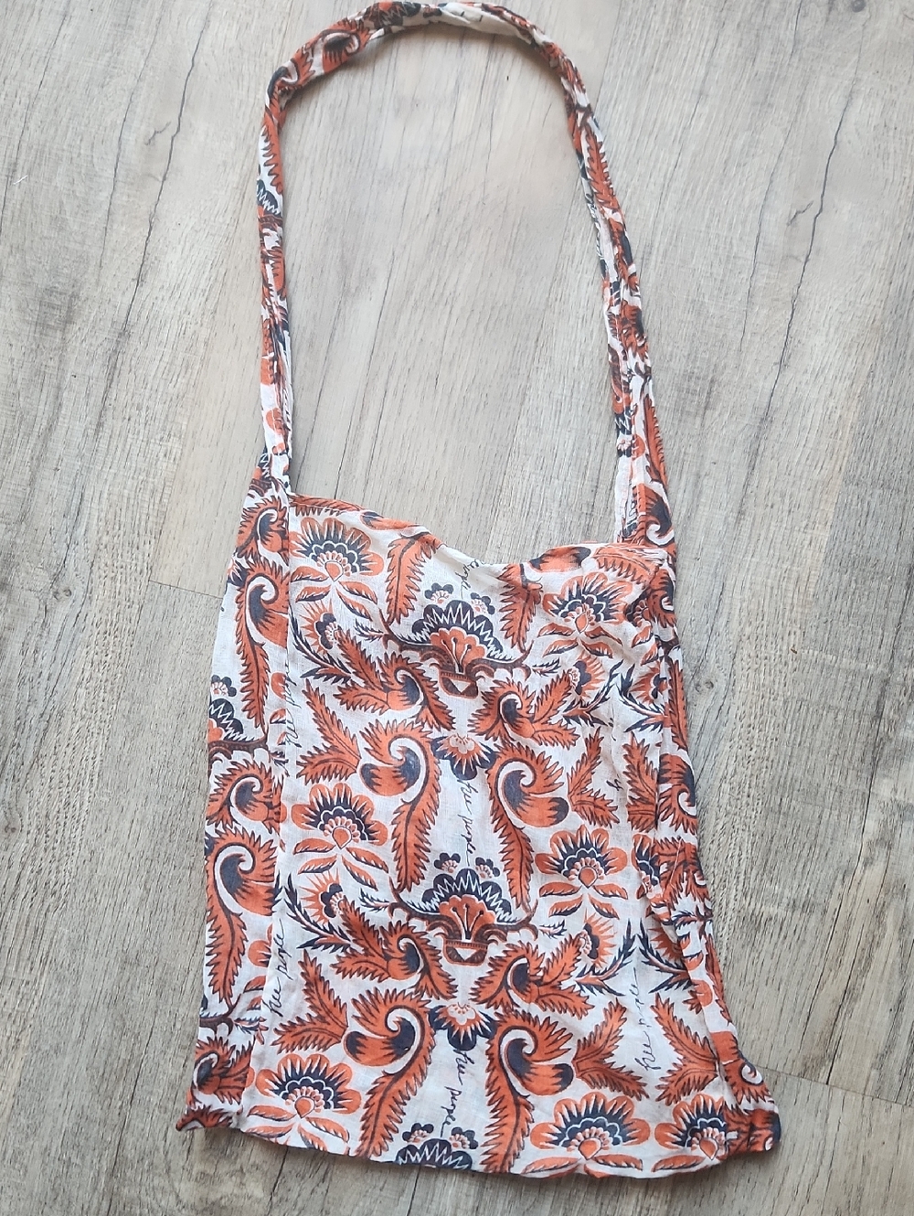 Orange & Navy Floral Bag